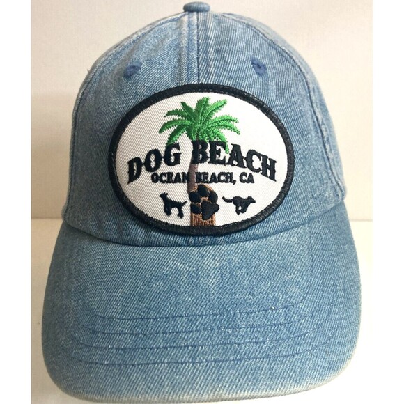 Cap  (Dog Beach. Ocean Beach Ca.)  Kids Cameo Denim Stretch Strap Hat  Unisex - Picture 1 of 7